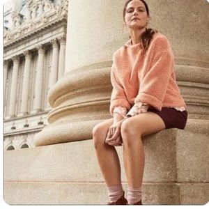 Madewell Superfurry Boxy Pullover Lined Sweater Size XL